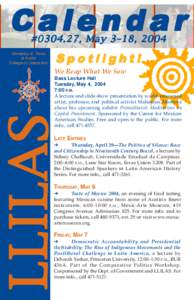 Calendar #[removed], May 3–18, 2004 University of Texas at Austin College of Liberal Arts