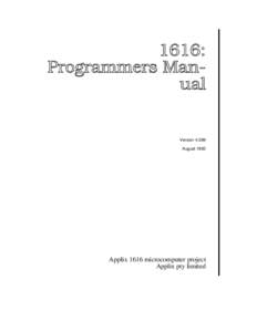 1616: Programmers Manual VersionAugust 1993