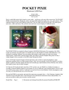 POCKET PIXIE Electronic LED Face by Lee A. Hart  Nov 13, 2014