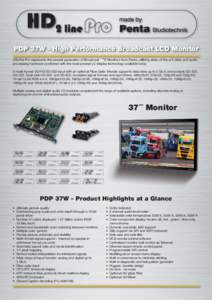 PDP 37W - High Performance Broadcast LCD Monitor HD2 HD 2line i Pro P represents