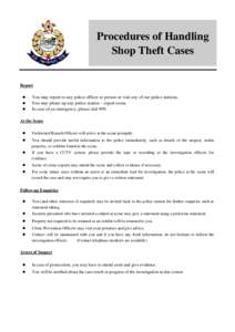 Procedure of Handling Shop Theft Case