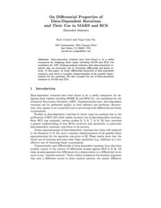 On Dierential Properties of Data-Dependent Rotations and Their Use in MARS and RC6