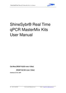 Microsoft Word - ShineSybre qPCR MasterMix Kits.doc