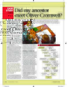 CASE STUDY TWO Did my ancestor meet Oliver Cromwell?