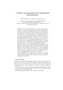 A Theory and Algorithms for Combinatorial Reoptimization? Hadas Shachnai1?? , Gal Tamir1 , and Tami Tamir2 1  2
