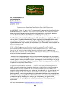 Microsoft Word - Napolitano_Sierra Club Endorsement.docx