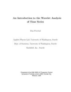An Introduction to the Wavelet Analysis of Time Series