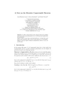 A Note on the Bivariate Coppersmith Theorem Jean-S´ebastien Coron1 , Alexey Kirichenko2 , and Mehdi Tibouchi3 1 Universit´e du Luxembourg 6, rue Richard Coudenhove-Kalergi