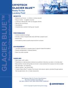 CRYOTECH GLACIER BLUE™ Ready-To-Use Lavatory Fluid