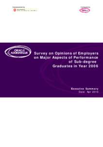 Commissioned by  Conducted by Survey on Opinions of Employers on Major Aspects of Performance