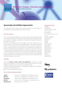 PolymersPolymers: Design, Function and Application 22 – 23 March 2018, Barcelona