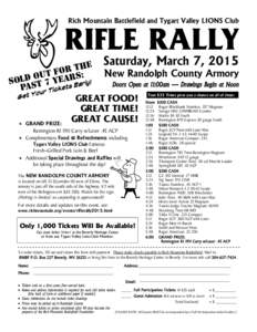 Rich Mountain Battlefield and Tygart Valley LIONS Club  RIFLE RALLY th e r o