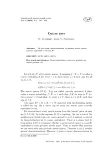 Український математичний вiсник Том [removed]), № 2, 185 – 192 Coarse rays O. Kuchaiev, Igor V. Protasov