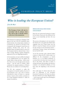 No. 2 No. 33 June 2011 MarchWho is leading the European Union?
