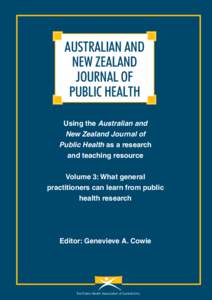 Australian and New Zealand Journal of Public Health Using the Australian and New Zealand Journal of