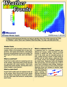 Weather Fronts Looking at wind speed and direction can help you identify a front. Go to www.mesonet.org/. Click on “Weather”, select “Wind” and “Gradient-Filled Wind Map.” For help, call[removed].