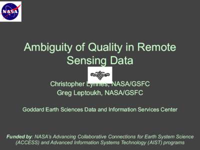 A Data Quality Screening Service for Remote Sensing Data