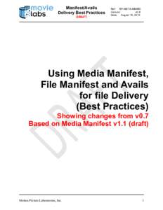 Manifest and Avails Best Practices