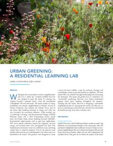 Urban Greening: A Residential Learning Lab