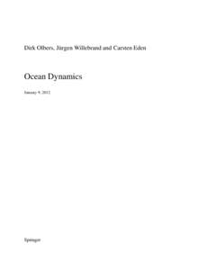 Dirk Olbers, J¨urgen Willebrand and Carsten Eden  Ocean Dynamics January 9, 2012  Springer