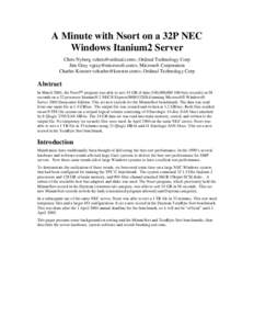 Computer architecture / Sort / NTFS / Extensible Storage Engine / Itanium / Internal sort / Microsoft SQL Server / External sorting / Sorting algorithms / Computing / Order theory