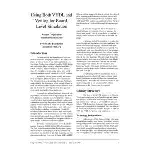 Using Both VHDL and Verilog for BoardLevel Simulation Acuson Corporation  Free Model Foundation 
