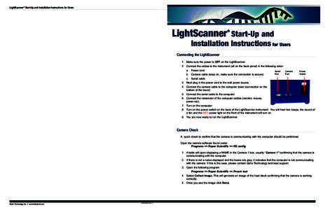 LightScanner® Start-Up and Installation Instructions for Users  LightScanner Start-Up and ®  Installation Instructions for Users