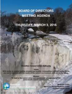 BOARD OF DIRECTORS MEETING AGENDA THURSDAY, MARCH 3, 2016 AGENDA FOR BOARD OF DIRECTORS MEETING March 3, 2016 at 7:00 p.m.