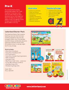 Pre-K The Letterland Pre-K teaching level provides children with a solid foundation for learning to read, write and spell. Finding out about characters such as Annie Apple and