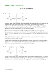 Chemguide – answers OPTICAL ISOMERISM 1. a)  H