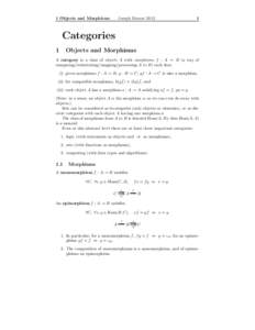 Morphisms / Functors / Epimorphism / Category / Natural transformation / Subcategory / Equivalence of categories / Zero morphism / Coproduct / Category theory / Abstract algebra / Mathematics