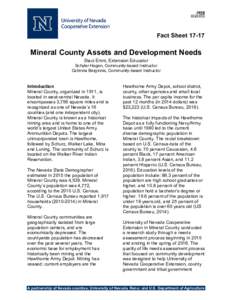 Mineral County Assets and Development Needs