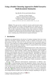 LNAIUsing a Double Clustering Approach to Build Extractive Multi-document Summaries