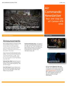 AIR COMMANDO NEWSLETTER  13 May 2015 Air Commando