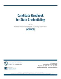 Candidate Handbook for State Credentialing for the National Clinical Mental Health Counseling Examination  (NCMHCE)