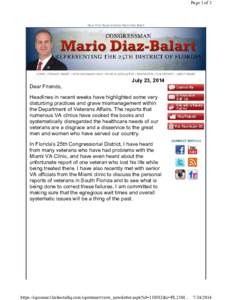 Page 1 of 3  News from Representative Mario Diaz-Balart HOME | CONTACT MARIO | HOW CAN MARIO HELP | ISSUES & LEGISLATION | NEWSROOM | OUR DISTRICT | ABOUT MARIO