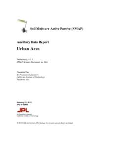 Soil Moisture Active Passive (SMAP)  Ancillary Data Report Urban Area Preliminary, v.1.1