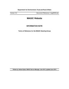 Department for Environment, Food and Rural Affairs Version 5.0 Document Reference: magi0058.doc  MAGIC Website