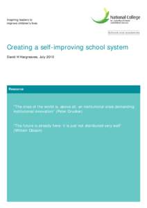 Creating a self-improving school system