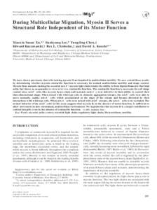 Developmental Biology 232, 255–doi:dbio, available online at http://www.idealibrary.com on During Multicellular Migration, Myosin II Serves a Structural Role Independent of its Motor Functi