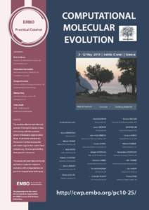 COMPUTATIONAL MOLECULAR EVOLUTION EMBO Practical Course