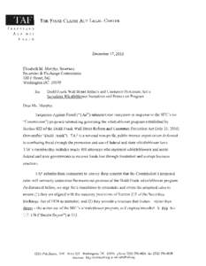 Comment Letter on Dodd-Frank Act, Title IX, Whistleblowers