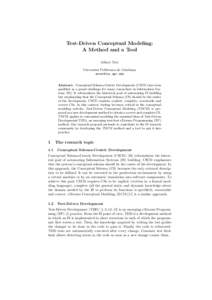 Test-Driven Conceptual Modeling: A Method and a Tool Albert Tort Universitat Polit`ecnica de Catalunya [removed]