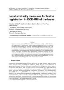 SCHÄFER ET AL.: LOCAL SIMILARITY MEASURES FOR BREAST REGISTRATION Annals of the BMVA Vol. 2011, No. 3, pp 1–Local similarity measures for lesion