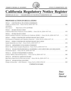 California Regulatory Notice Register 2016, Volume No. 22-Z