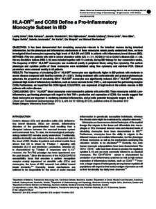 Citation: Clinical and Translational Gastroenterology[removed], e29; doi:[removed]ctg[removed]  & 2012 the American College of Gastroenterology All rights reserved 2155-384X/12 www.nature.com/ctg  HLA-DRhi and CCR9 Define 