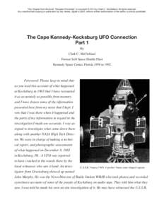 Gemini mission / Project Gemini / Kecksburg UFO incident / Frank Borman / Gemini 7 / Cape Canaveral Air Force Station Launch Complex 19 / National Investigations Committee On Aerial Phenomena / Unidentified flying object / Kecksburg / Spaceflight / Human spaceflight / United States