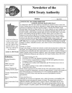 Newsletter of the 1854 Treaty Authority Niibin “And such of them as reside in the territory