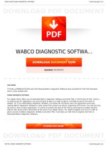 BOOKS ABOUT WABCO DIAGNOSTIC SOFTWARE  Cityhalllosangeles.com WABCO DIAGNOSTIC SOFTWA...