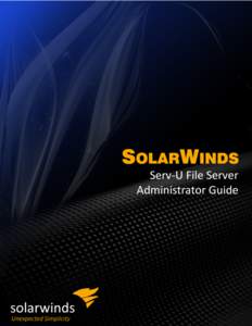 Copyright © SolarWinds Worldwide, LLC. All rights reserved worldwide. No part of this document may be reproduced by any means nor modified, decompiled, disassembled, published or distributed, in whole or in p
